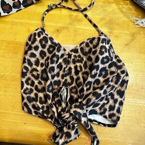 Kortni Jeane Cheetah Tied Up Top